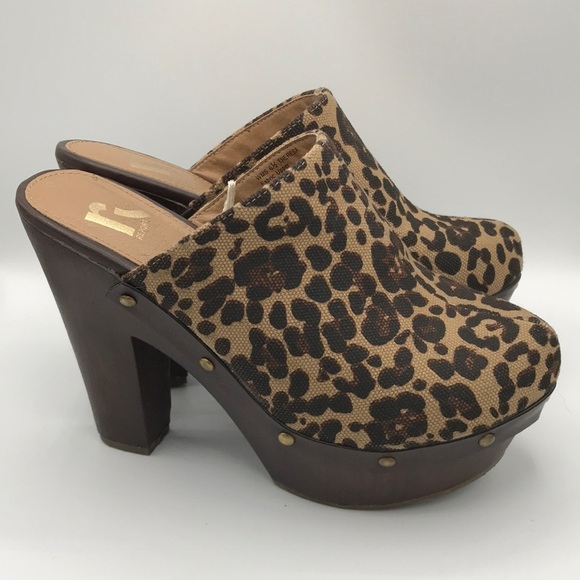 Report Theresa leopard print platform mules / clogs, 6.5 - Picture 1 of 9